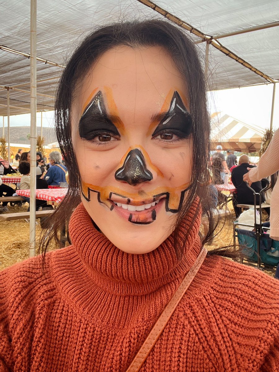 Fall/Halloween face paint with baby fingerprint smears… This is my happy place.