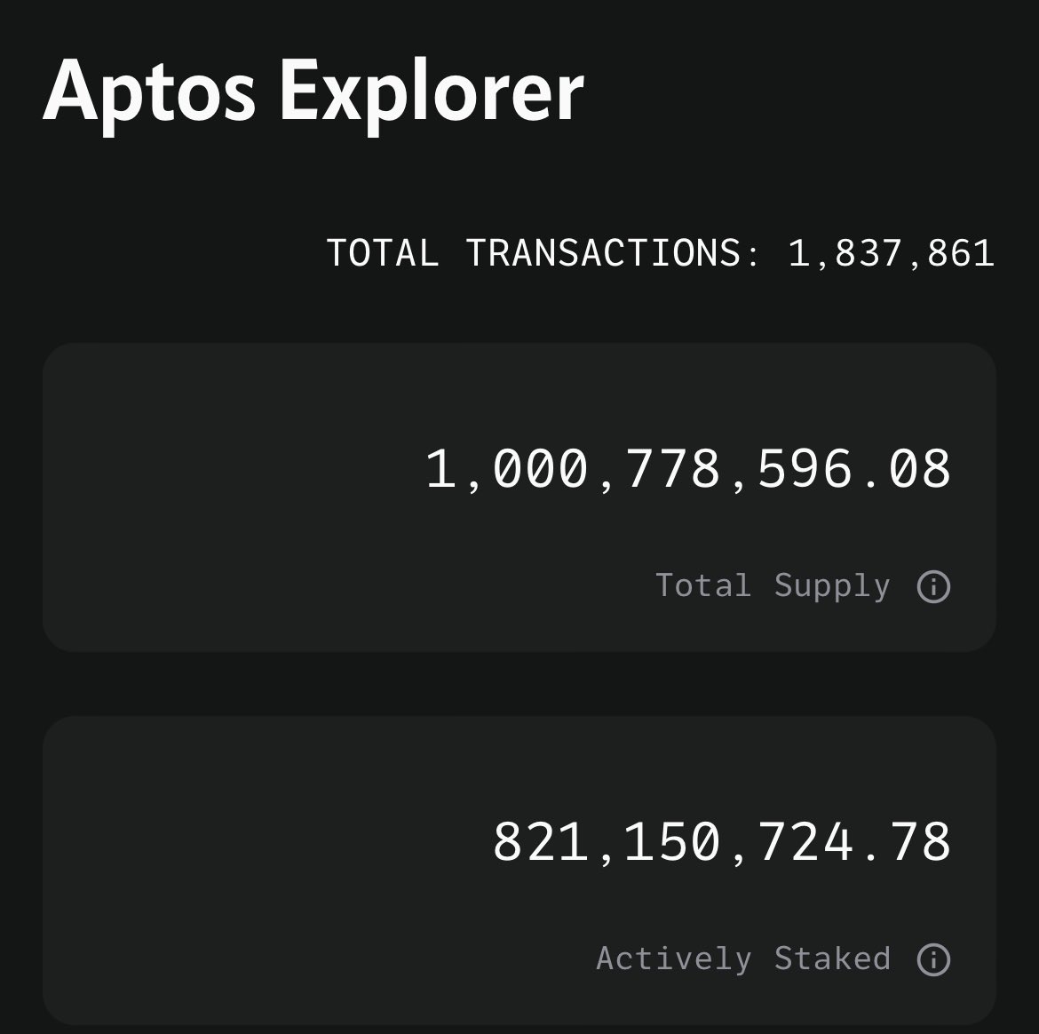 No way over 80% of Aptos tokens are staked right? Investors and team should be vesting? Unless this is one of those vest but you can stake things.