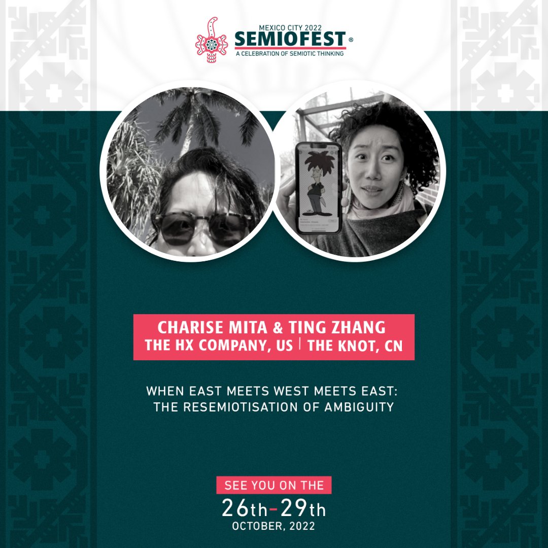 Semiofest's tweet photo. 📣 Meet Semiofest2022 Speakers Charise Mita & Ting Zhang 👏
📍https://t.co/EqPQLJuLAs!
👏 Let‘s meet at Semiofest2022, CDMX!
#semiotics #semiofest #hellomexico #resemiotization #semiofest2022 #tickets #conference #conference2022 #meetourspeakers #speakersSemiofestMX https://t.co/GSl7ygHfEs