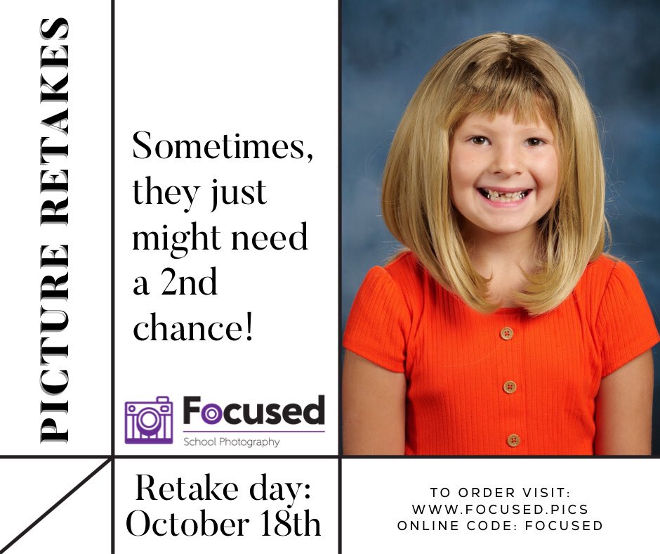 Rider High School picture and senior picture retakes are TOMORROW from 7:30 am to 3:05 pm in the auditorium!!