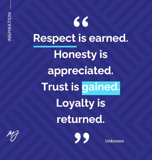 This week's inspirational post comes from an unknown source but is a great reminder for leaders across all industries of the values required to be successful.
My only tweak on this quote is that for me honesty is not just ‘appreciated’ but is a fundamental value required.
#trust