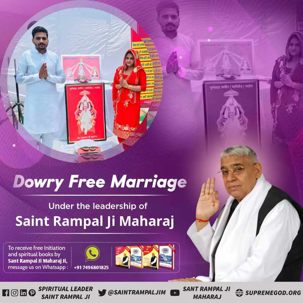SpiritualInfor's tweet photo. #दहेज_मुक्त_भारत_अभियान
Dowry Free Marriage under the Leadership of Saint Rampal Ji Maharaj 
@SaintRampalJiM https://t.co/4NT6Ohydrf