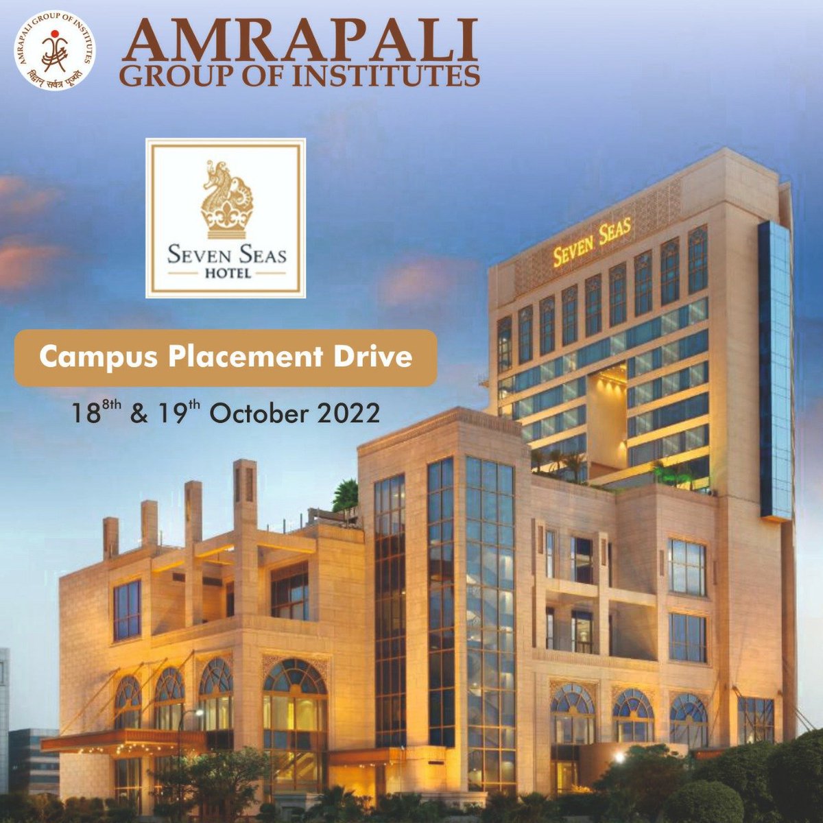 agihld's tweet photo. We warmly welcome the delegates of hospitality group The Seven Seas for the Campus Placements of our Final Year BHMCT, BHM and DHMCT Students. Our Best Wishes to all the participating students.
#agihld #amrapali #bestcollege #placement #hotelmanagement #bhmct #dhmct https://t.co/lBaGogFPnt