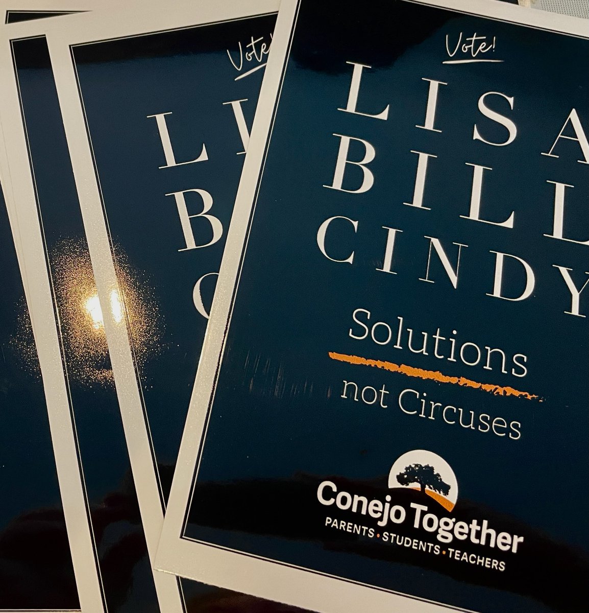 ConejoTogether's tweet photo. Want a cool @ConejoTogether car decal? Easy peel for after the good-governance candidates win the election. #SolutionsNotCircuses #StandUpConejo https://t.co/py0cfPGEkA