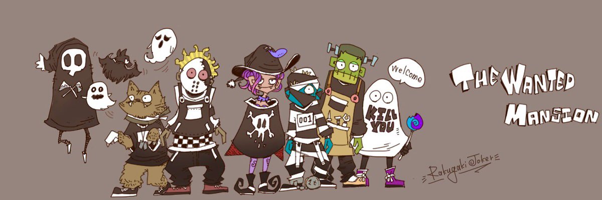 doodle_joker's tweet photo. 👻⚰️The Wanted Mansion👻⚰️
罪人達の集まるマンション。通称
『ザッウォンテッドマンション🏰』
・配信用wait画面1280×720
・Twitter用ヘッダー
プレゼント🎁🤲自由に使ってね👻🎃
RT かイイネしてくれたらテンション爆上がりします🎨🃏🌴 https://t.co/fxBBOO3ssT