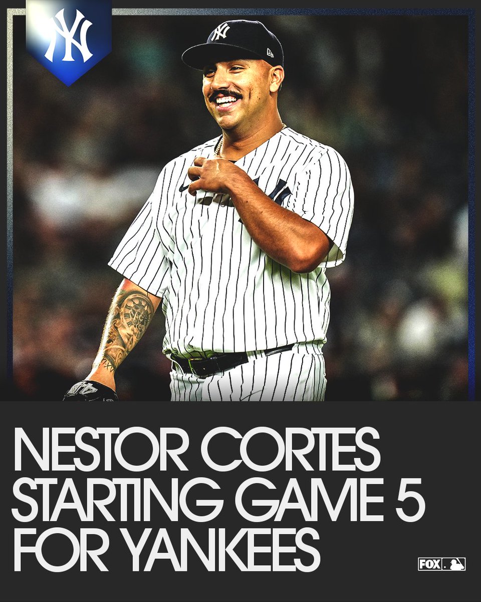 MLBONFOX's tweet photo. The Yankees announced that Nestor Cortes will start for them tomorrow. https://t.co/Yoat5MFn15