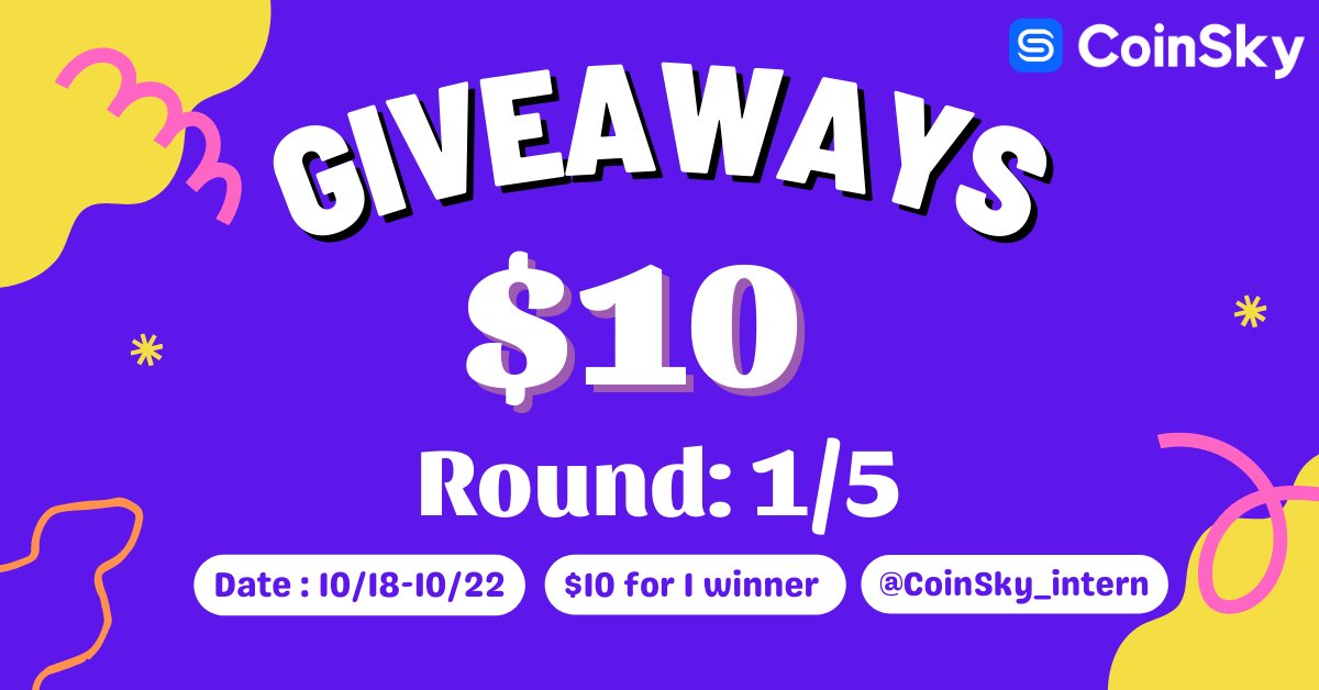 CoinSky_intern's tweet photo. 🎁Raffle Week🎁 5-Day Raffle

💰︎$10 x 1 Winner | 24 Hours⏰

👇To enter:

1️⃣ Follow @CoinSky_intern &amp; @CoinSkyofficial 
2️⃣ LIKE❤️➕RT♻️➕Reply🗨️

#Airdrops #Giveaway #Giveaways #NFTGiveaways #NFT #Cryptos #raffleweek $BTC $ETH https://t.co/GgmQmezdIB