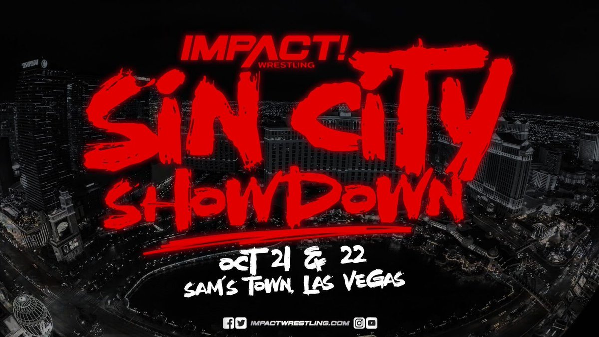 #IMPACTonAXSTV comes to Sam’s Town in Las Vegas, NV THIS FRIDAY & SATURDAY as @IMPACTWRESTLING presents #SinCityShowdown, featuring all your favorite IMPACT stars in action. Be there LIVE: ticketmaster.com/impact!-wrestl… #IMPACTWRESTLING