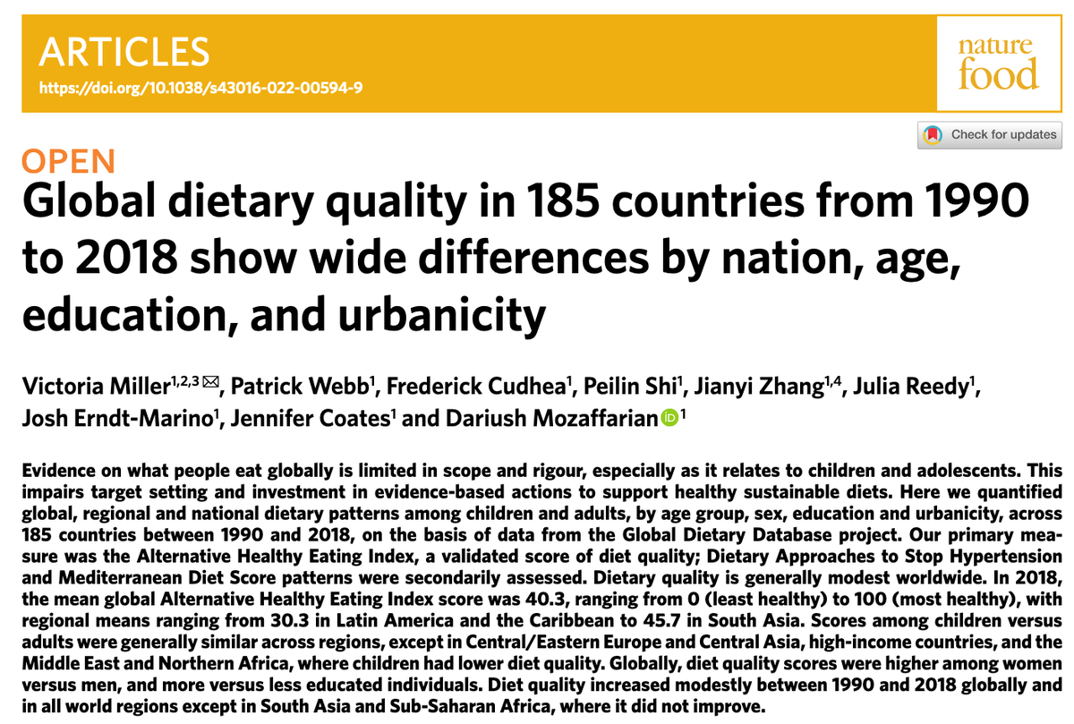 DFC_Program's tweet photo. What does the data say about trends in dietary quality in the last three decades? Well, for one thing, diets appear to be slightly higher quality in 2018 compared to 30 years prior-but the extent of this varied by country. Check out @NatureFoodJnl: https://t.co/Iwv4IEownm https://t.co/nCzhvwrb5q