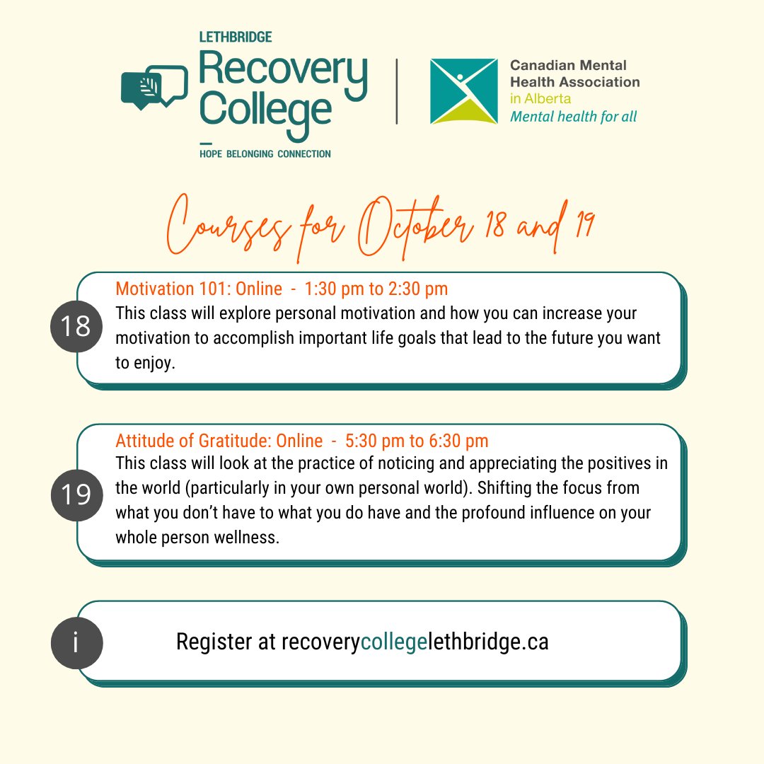 Check out this week's courses from #recoverycollege. We hope to see you there! 

#recovery #mentalhealth #yql