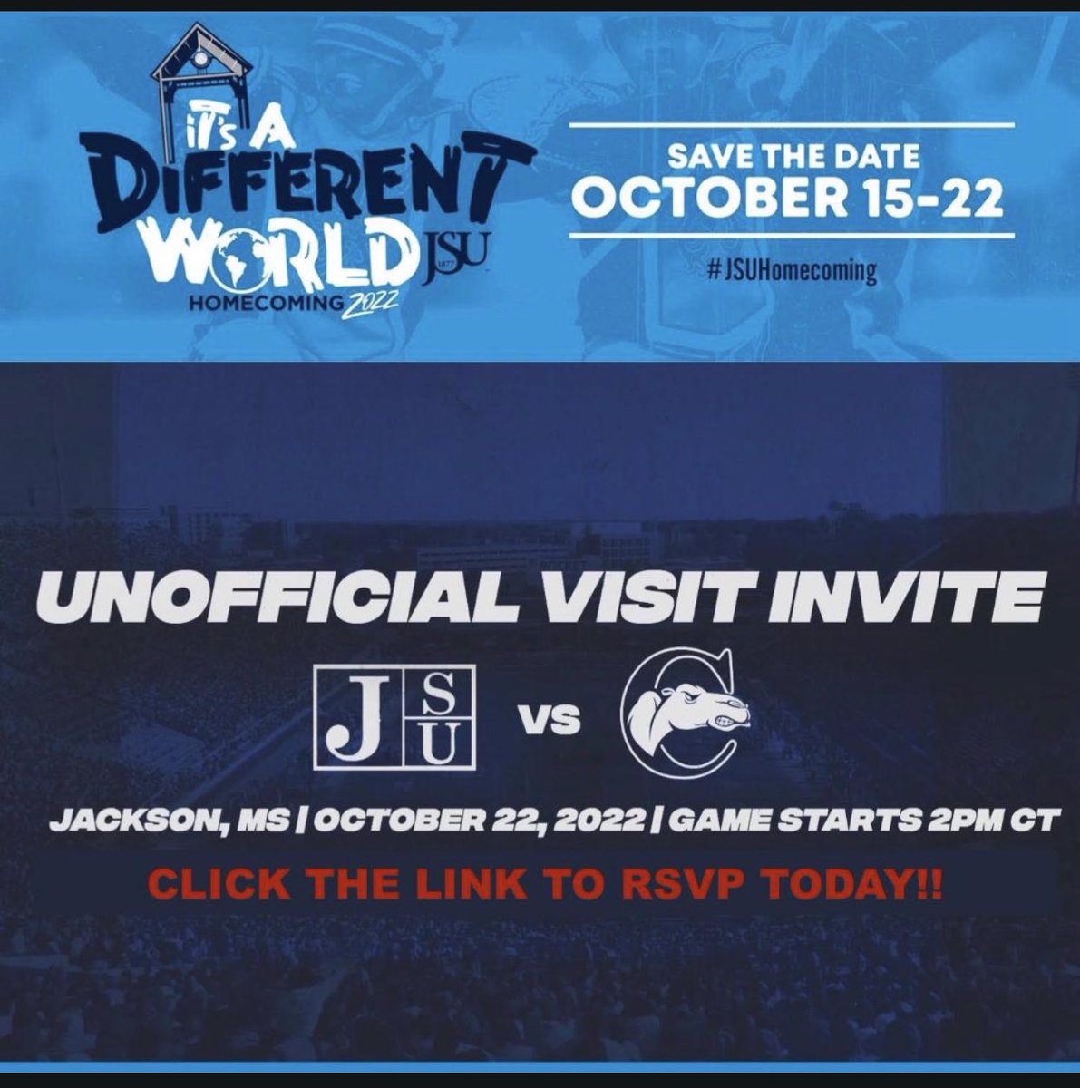 Will be there! @GoJSUTigersFB @GoJSUTigers @DeionSanders @CoachTaylor010 @CoachOchoEllis @WINWINELITE1 @smithDB32 #JSUHomecoming