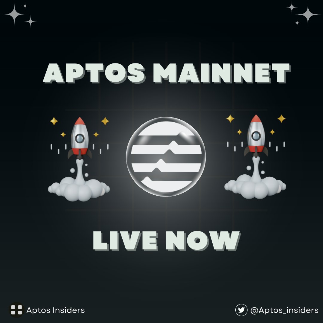SolCommunityy's tweet photo. BIG BOOM 😍 @AptosLabs MAINNET IS LIVE

Aptos is a proof-of-stake (PoS) Layer 1 blockchain that uses the Move programming language and virtual machine (MoveVM) for dApp development.

Like &amp; RT to share the big news with everyone🚀

#Aptos #Web3 #AptosMovement https://t.co/eOf3j4u17v