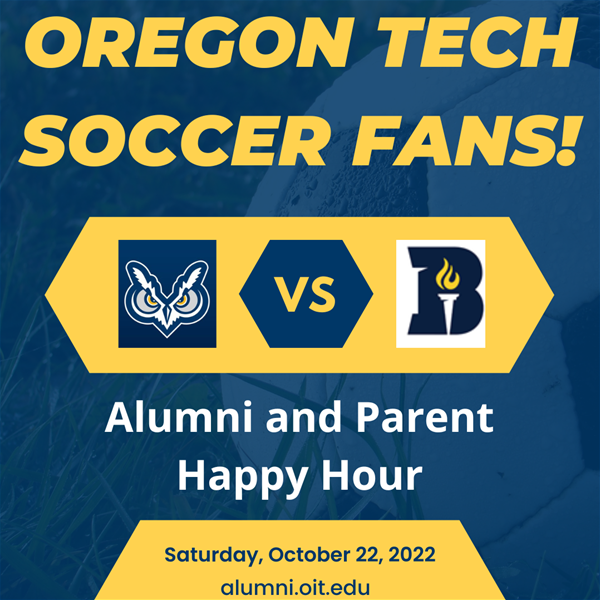 Alumni in the Eugene/Springfield area, join us for happy hour this Saturday, Oct. 22 after the soccer games vs. Bushnell. More info and registration at: alumni.oit.edu/events/2022-so…
#oregontechalumni #oregontech75