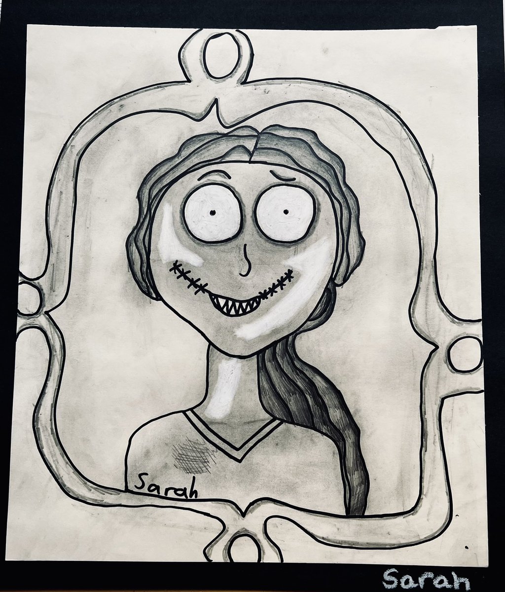 MsWozneysClass's tweet photo. Love this time of year!  Especially when my students do Tim Burton inspired self portraits. #sd35 #RCG #HappyHalloween https://t.co/L2Lm8CwDp8