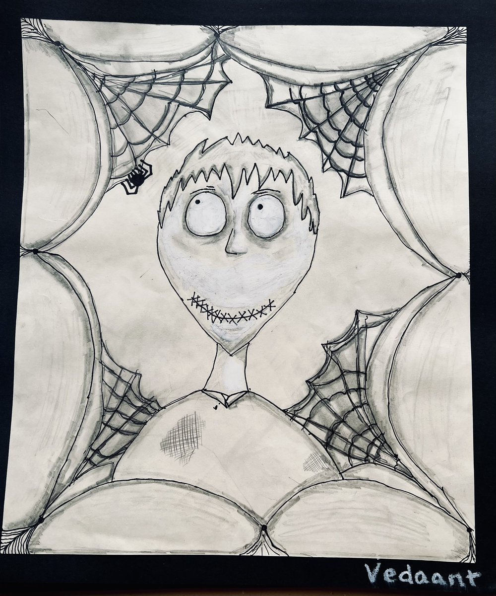 MsWozneysClass's tweet photo. Love this time of year!  Especially when my students do Tim Burton inspired self portraits. #sd35 #RCG #HappyHalloween https://t.co/L2Lm8CwDp8