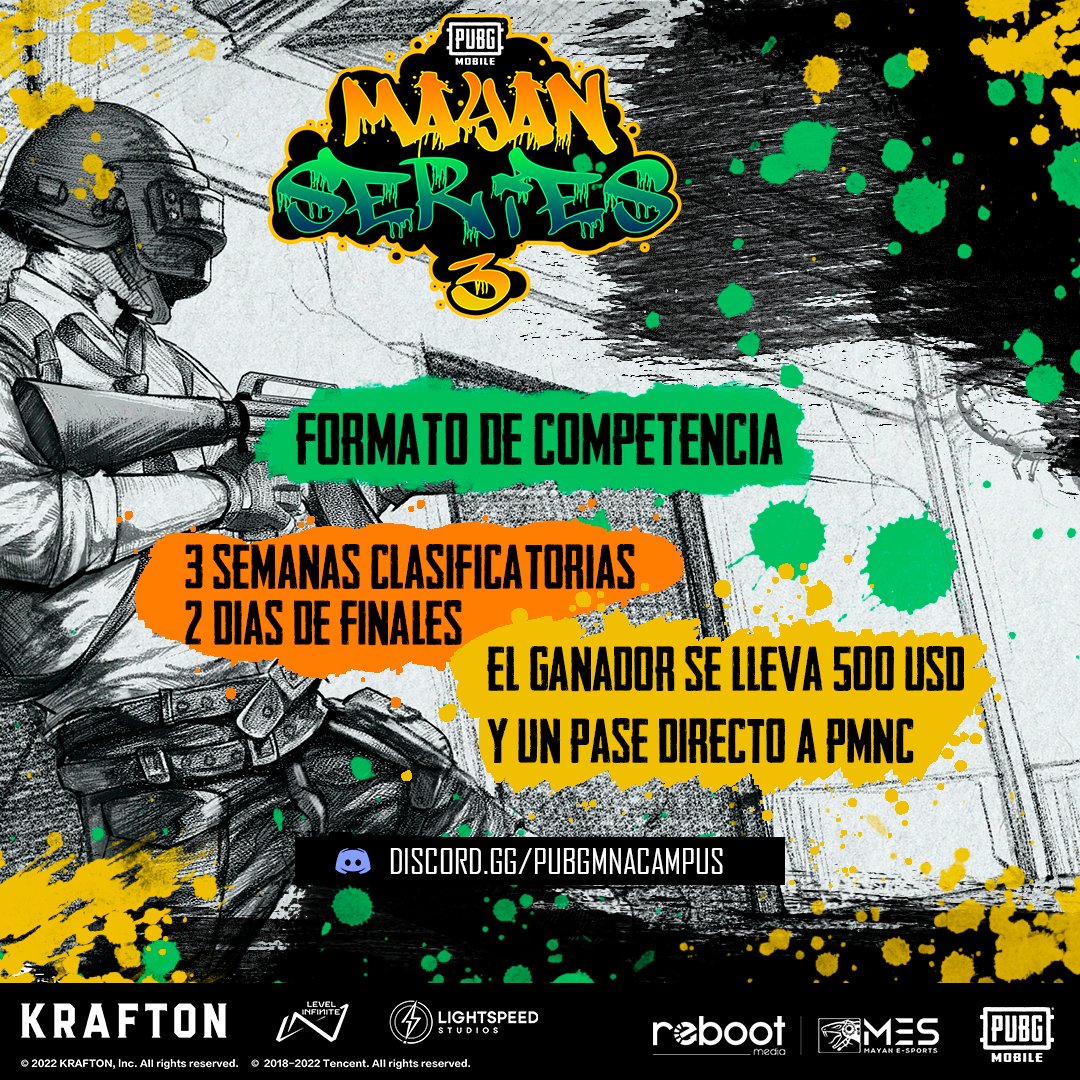 MayanSeries's tweet photo. ¡No te quedes fuera, registra tu quipo ahora y asegura tu lugar en la competencia de PUBGM Mayan Series 3! 
¡Recuerda que es gratuito y solo tienes que registrarte aquí! https://t.co/ThISvGoAHn 
#PUBGMBILE #PMS3 #mayanesports https://t.co/amhIwaeER4