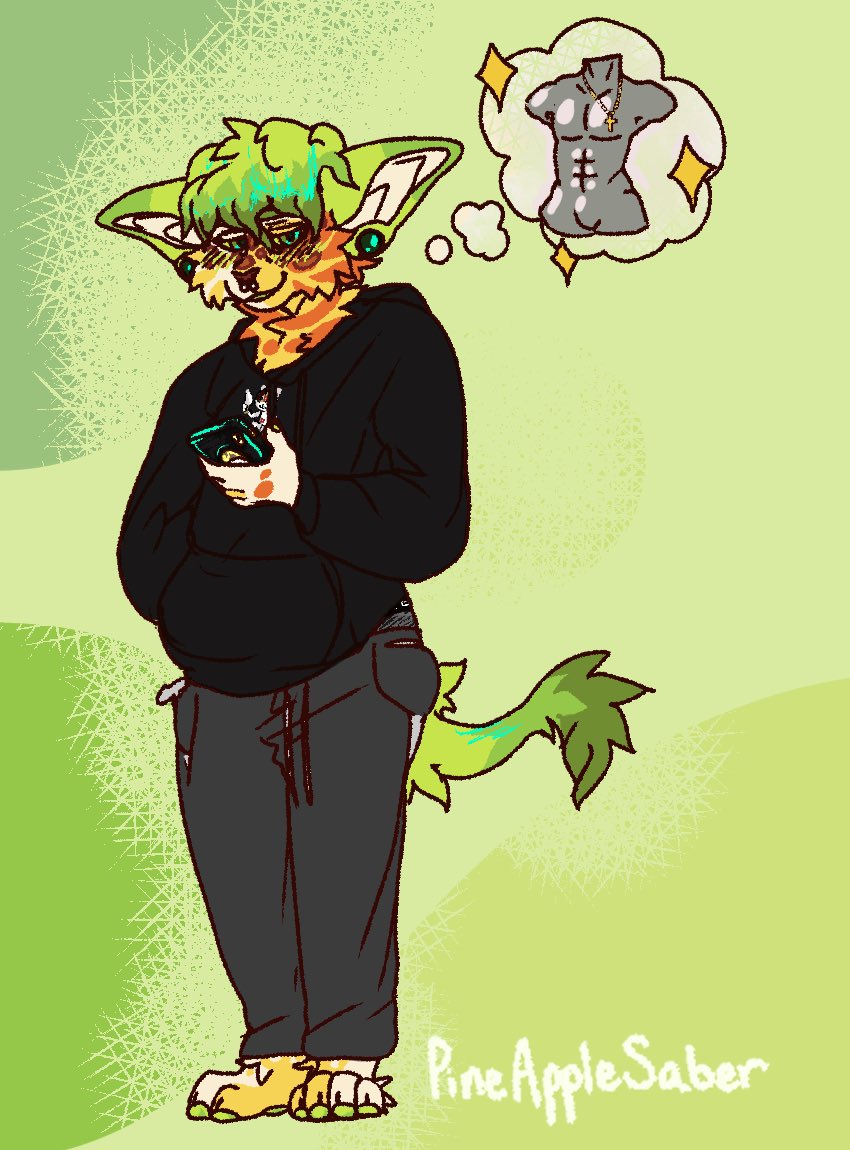 PineappleSaber's tweet photo. Heโs busy thinkingโฆ #furryArt #anthroSFW #fandomArtist #catFursona #furryFandom https://t.co/cEQYaStfaP