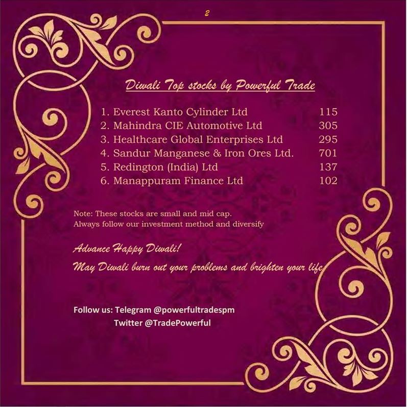 TradePowerful's tweet image. #Diwali top stocks 2022. These stocks are small and mid cap so volatility shall be very high so 30 to 80% correction may also be possible so invest per our investment method

Please retweet to reach maximum 

#StockMarket 
#nifty
#DiwaliPick
#banknifty