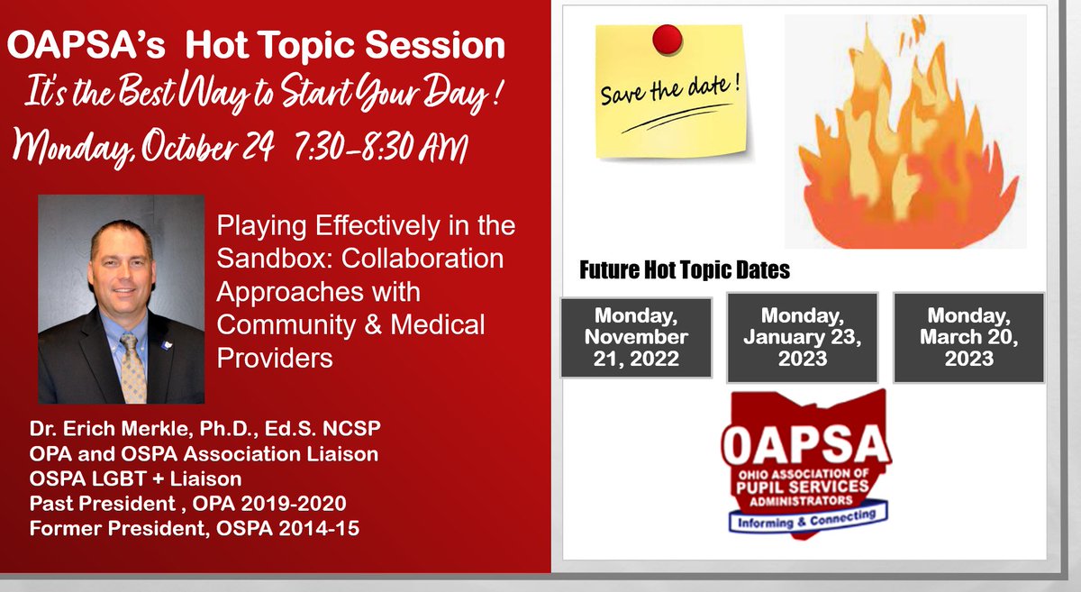 OAPSA1's tweet photo. Join ⁦@OAPSA1⁩ and ⁦@DrErichMerkle⁩ next Monday! https://t.co/EQQe4MbYIa