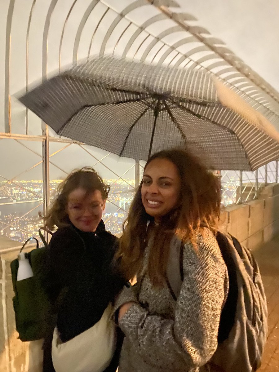 We’re now in NYC. View from a very blustery Empire State Building. Dr Field and Miss Webb are weathering the storm well @Politics_WHS_ @WHS_Trips