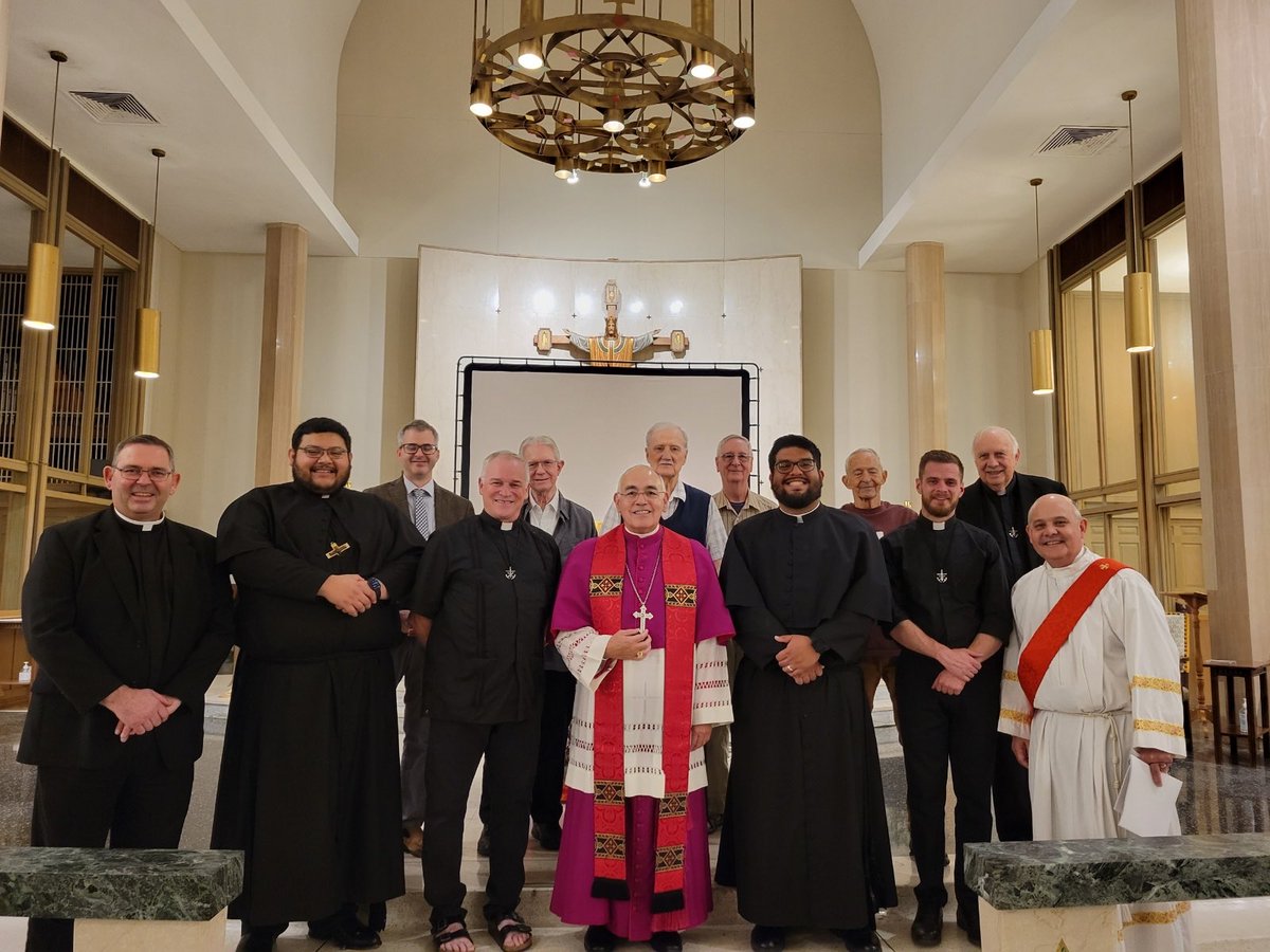 Great blessing of our new stained glass windows with Bishop Joe and lots of Holy Cross!!
