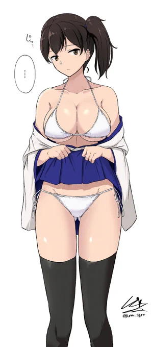 下も水着の加賀 