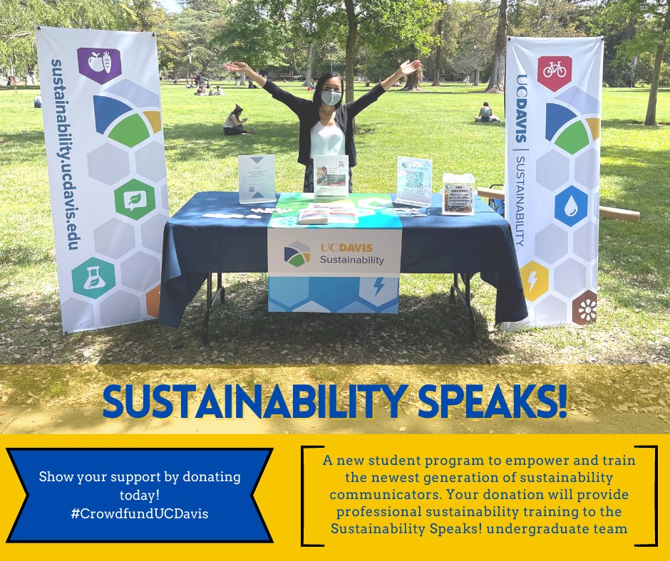 Talking about sustainability and the consequences of not making sustainable choices is … well, 𝑐ℎ𝑎𝑙𝑙𝑒𝑛𝑔𝑖𝑛𝑔. 𝑺𝒖𝒔𝒕𝒂𝒊𝒏𝒂𝒃𝒊𝒍𝒊𝒕𝒚 𝑺𝒑𝒆𝒂𝒌𝒔! will empower the newest generation of sustainability communicators. 
Donate! Retweet!
crowdfund.ucdavis.edu/amb/DONATE