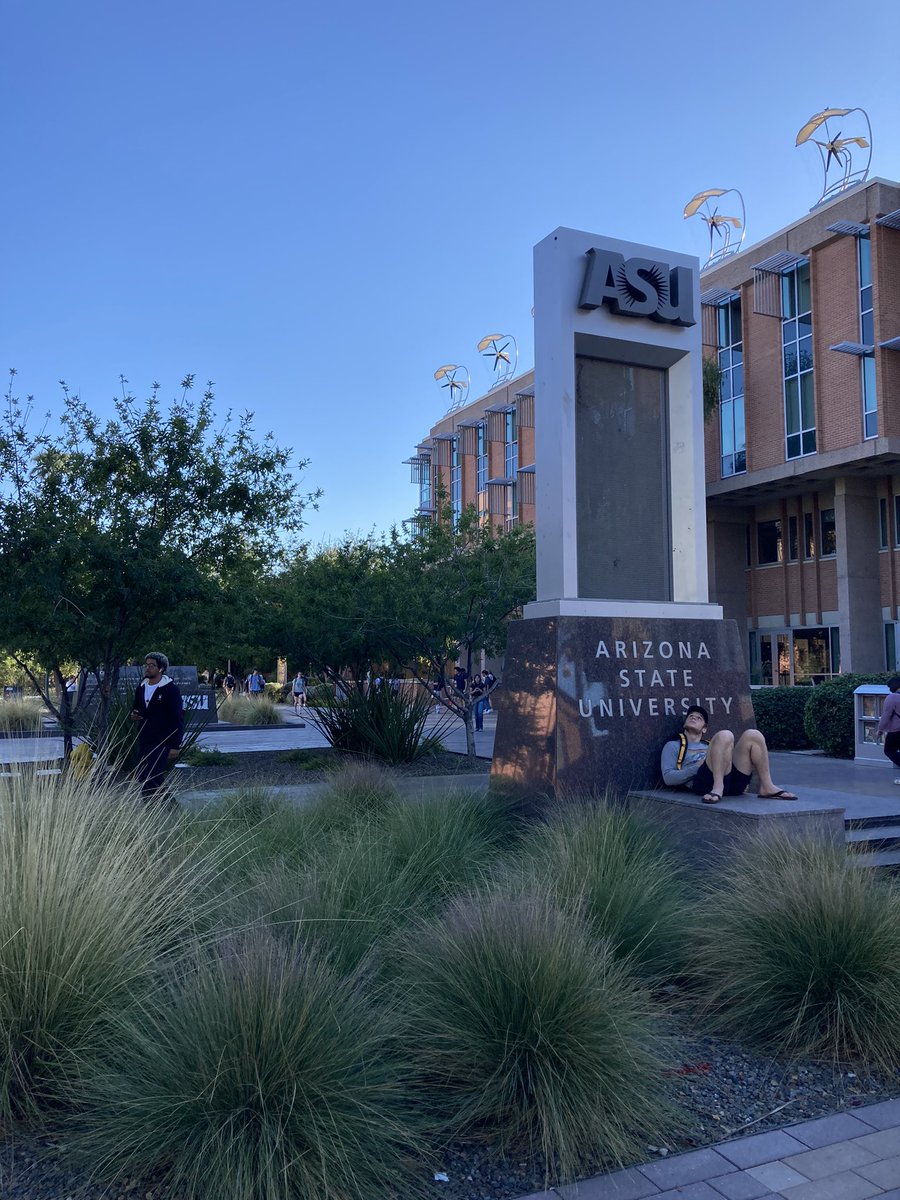 DrSallyEverett's tweet photo. Enjoying the beautiful campus of @ASU with @DrJulietFoster. Thanks to @PLuSalliance for facilitating such wonderful opportunities to learn from each other #studentsuccess #personalisedlearning #inclusiveeducation #studentcentric. #AskSunny https://t.co/phwIovKiMB