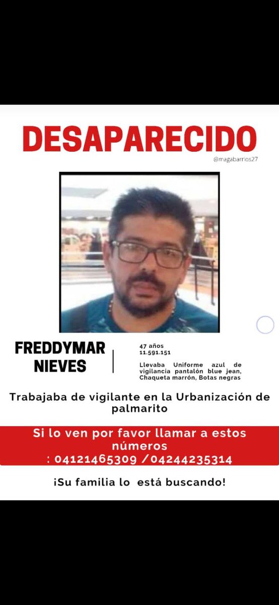Johaprensa's tweet photo. Desaparecido durante la tragedia de el castaño, Freddymar Nieves #Maracay #palmarito https://t.co/zGJ7uD4KOI