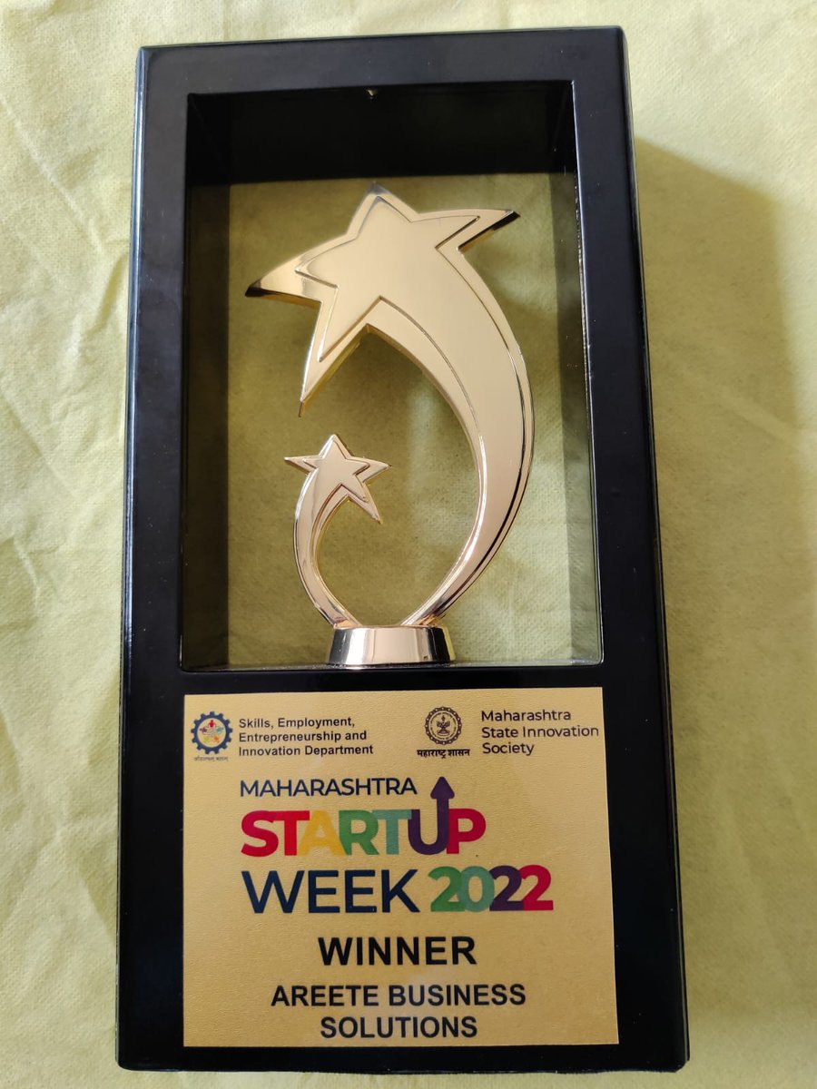 ScitechParkPune's tweet photo. Congratulations to our incubatee @areeteorg for being the Winner of Maharasthra Startup Week 2022. @BSKoshyari @Dev_Fadnavis @MPLodha @rameshmashelkar @anandyogini @MSInSociety @startupindia https://t.co/nXBltm0Fu7