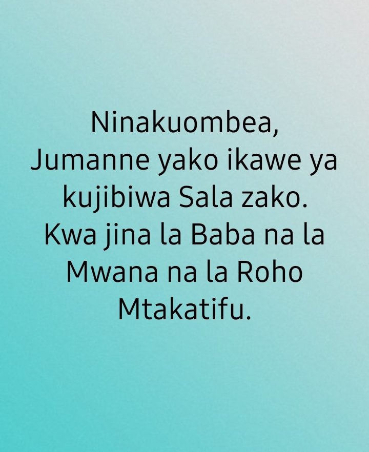 radiomariatz's tweet image. Ninakuombea,
Jumanne yako ikawe ya kujibiwa Sala zako.
Kwa jina la Baba na la Mwana na la Roho Mtakatifu