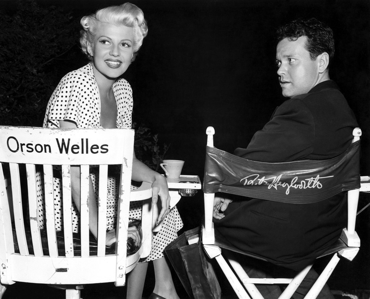 Orson Welles and Rita Hayworth on the set of The Lady From Shanghai, 1947...