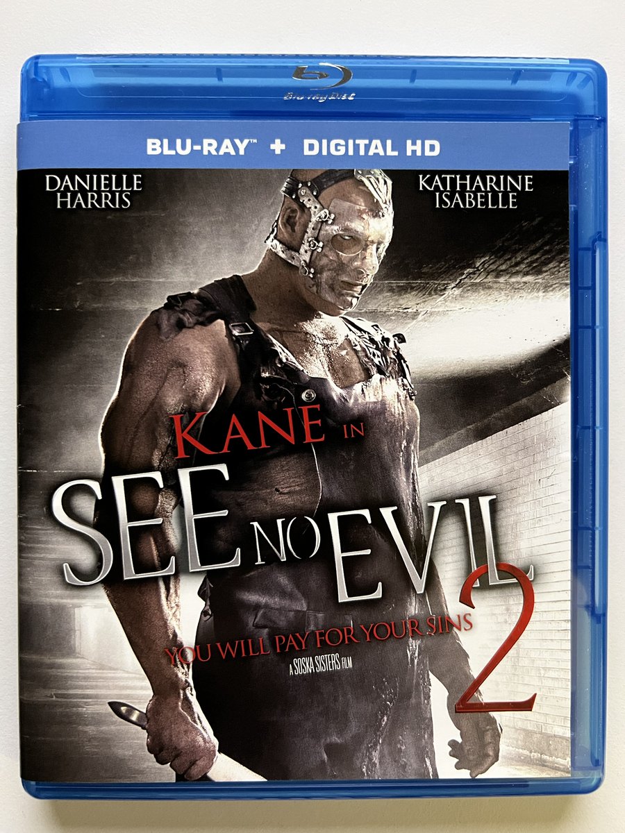 ShawnE_Boy's tweet photo. Film #1337: “See No Evil 2” (2014). I enjoyed this slightly more than part 1. It’s typical slasher stuff, to be sure, but they took the positive aspects from part 1 &amp; made the characters more likeable. Plus they give the killer a terrifying new mask. 👍🎃 #31DaysofHorror #horror https://t.co/a4pIOo67pP