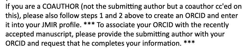 Hi <a href="/jmirpub/">JMIR Publications</a>, why do you assume the submitting author is male??? ‘(…) request that *he* completes your information’ , really??? 🫣 #microagression #womeninresearch #biasinresearch