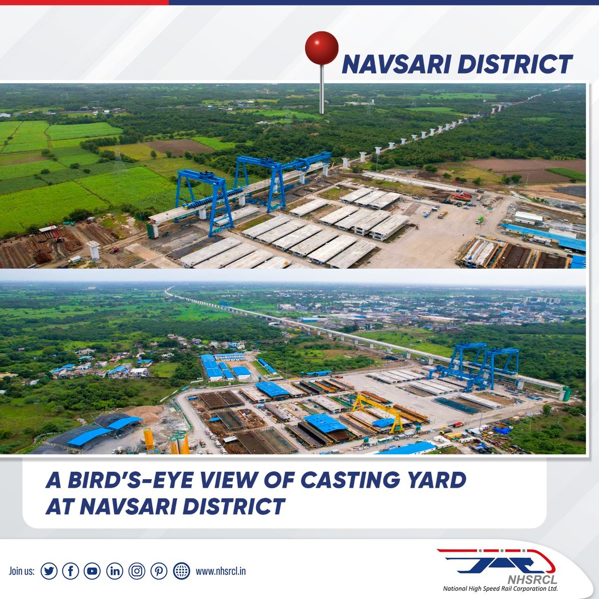 NHSRCL on Twitter: "A glimpse of the casting yard in Navsari district at #MAHSR corridor. # 