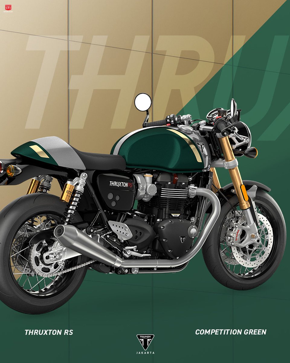 TriumphJakarta's tweet photo. Thruxton RS - distinctive, beautiful and authentic.

Available today in the all new Competition Green and Silver Ice

#Jakarta #Indonesia https://t.co/T10H7Jtxtg