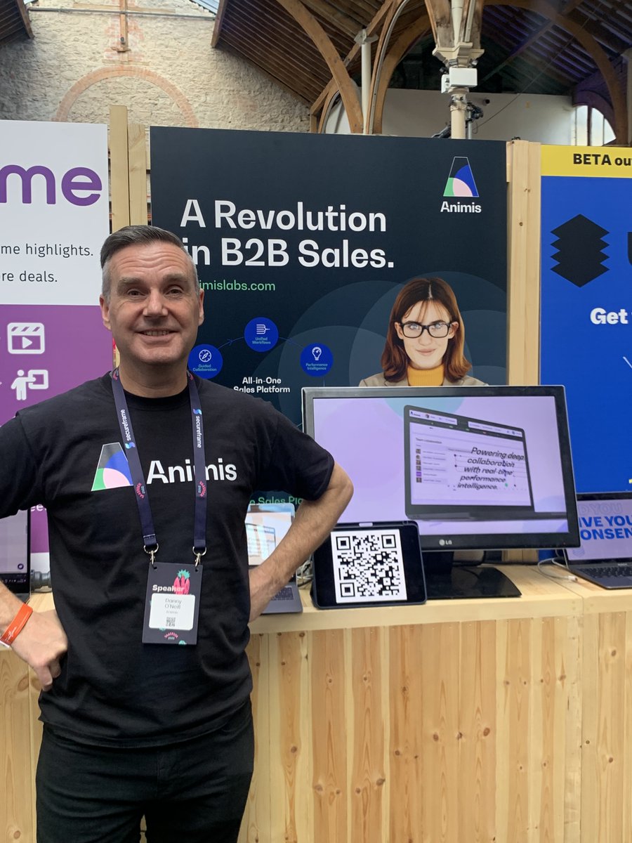 animislabs's tweet photo. Ready to demo! We're here to show how Animis can revolutionize how B2B team sell @SaaStock #saastock. Sure come and say hi 👋at booth TR33 next to #Accelerator stage #saastock2022 https://t.co/ipcRMdp8CL