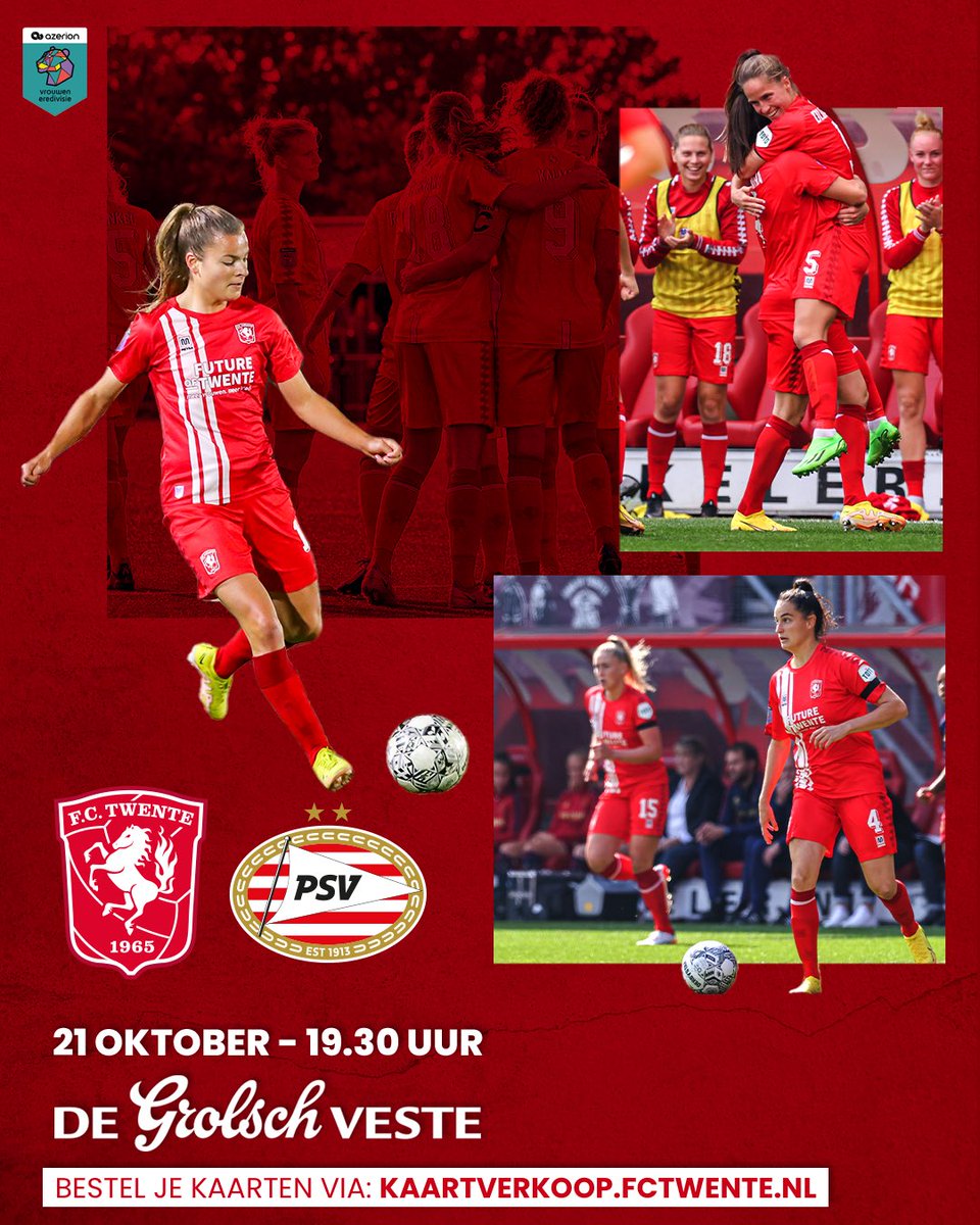 ⚽ 𝐅𝐂 𝐓𝐰𝐞𝐧𝐭𝐞 𝐕𝐫𝐨𝐮𝐰𝐞𝐧 - 𝐏𝐒𝐕 

🔴 Aanstaande vrijdag, 19.30 uur

🏟 𝙳𝚎 𝙶𝚛𝚘𝚕𝚜𝚌𝚑 𝚅𝚎𝚜𝚝𝚎

🎫 𝙆𝙖𝙖𝙧𝙩𝙫𝙚𝙧𝙠𝙤𝙤𝙥 
kaartverkoop.fctwente.nl/dashboard

<a href="/VrEredivisie/">Eurojackpot Vrouwen Eredivisie</a> #FCTwente