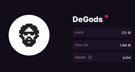 anglio's tweet photo. From 600 to 225, fucking insane @DeGodsNFT 

No one likes delays, even diamond hands https://t.co/b5HxVZyBU8