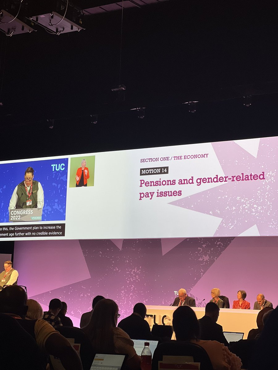 Motion 14 Pensions and gender-related pay issues seconded by @Lostboi_Xray @SCoRMembers 💪. #tuc22 #wedemamdbetter #healthunions