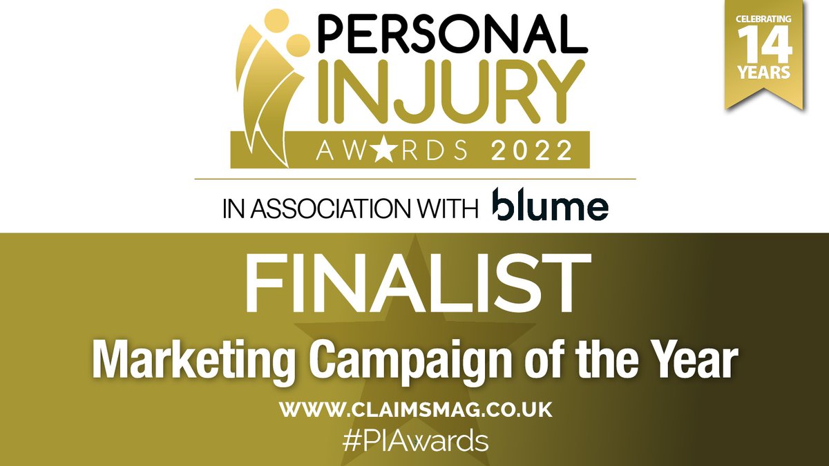 ClaimsMedia's tweet photo. The finalists for Marketing Campaign of the Year are...  

@CfgLaw  

@irwinmitchell  

@HughJamesLegal 

@Natalie_Scala 

#PersonalInjury #PIAwards https://t.co/3novxmMGpW