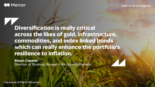 _JillKennedy's tweet photo. How can #investors protect portfolios from #inflation and other risks? Hear Simon Coxeter's recommendations for diversifying portfolios with Janet Li and @helene_wpli of @GoImpact_Today. #investments #MercerLive https://t.co/cwex6ZTCrz https://t.co/9TY43tHvEk