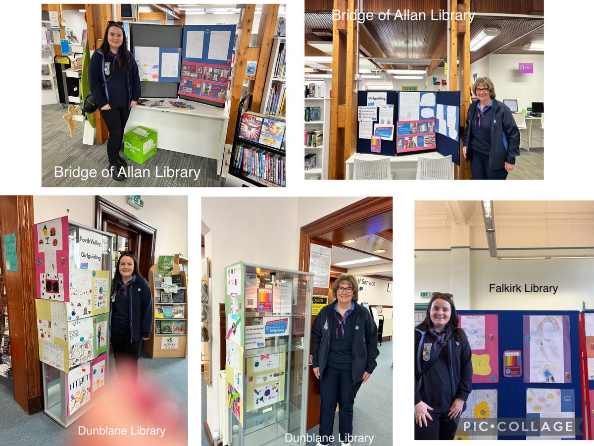 ggforthvalley's tweet photo. County President (Anne), County Commissioner (Mari-Jane) &amp; Assistant County Commissioner (Sue) have been visiting libraries in Forth Valley to view the Pencil express displays! 🤩
Here’s where they have been so far! More visits to come this week 📚✏️ @GirlguidingScot https://t.co/SyfGpJKvji