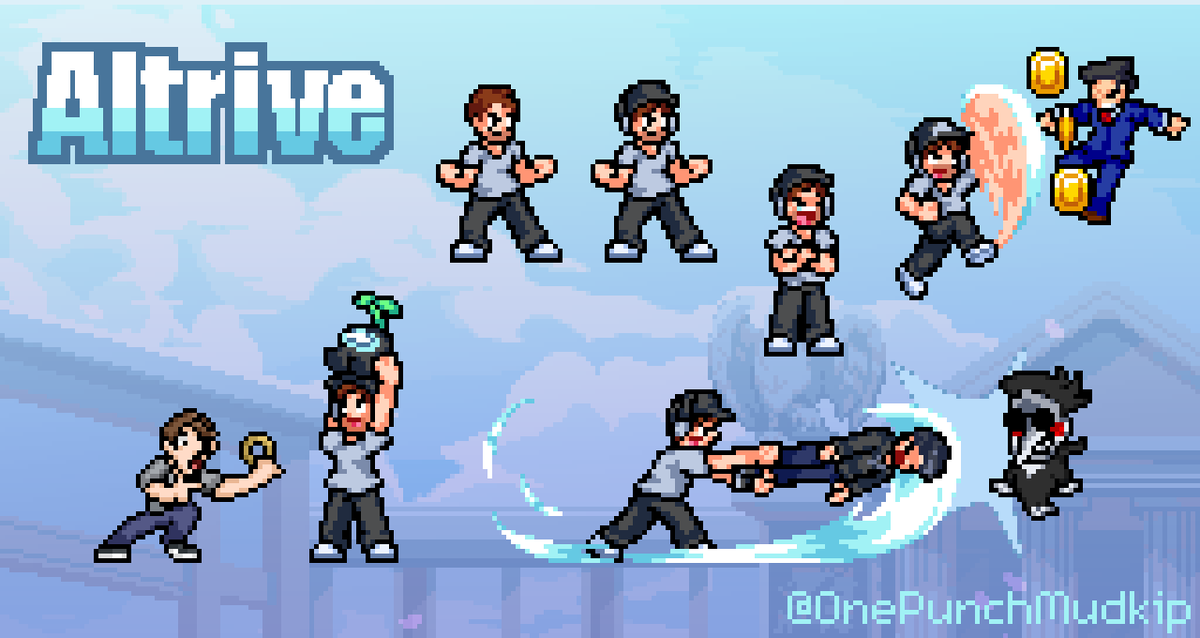 mudkidstuff's tweet photo. the Alpharad Deluxe ROA video from a day ago pushed me to make this.
@AltriveEpic is so cool!!!!!! and he likes/plays the video game that i like now!!!
#RivalsOfAether #DeluxeAwesomeFanart #altrive #altrivefanart #pixelart https://t.co/p1fgkl9T5J