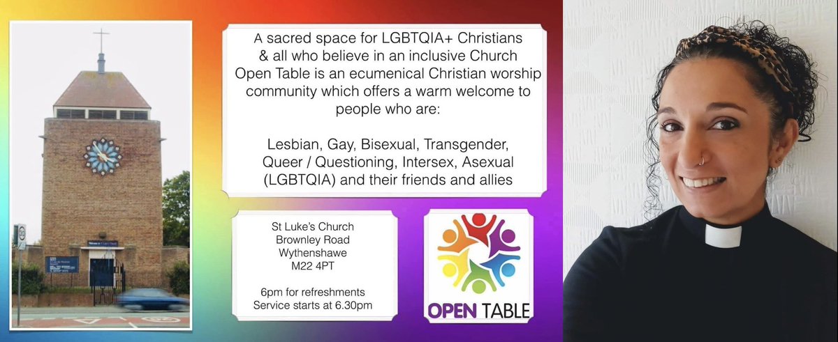 Join us this Sunday evening at St Luke’s Church in Wythenshawe on October 23rd. Rev’d Grace Thomas will be joining us to preach. Please join us for fellowship and friendship. Everybody welcome! 6pm for refreshments followed by our service at 6.30pm 🙏😊🌈