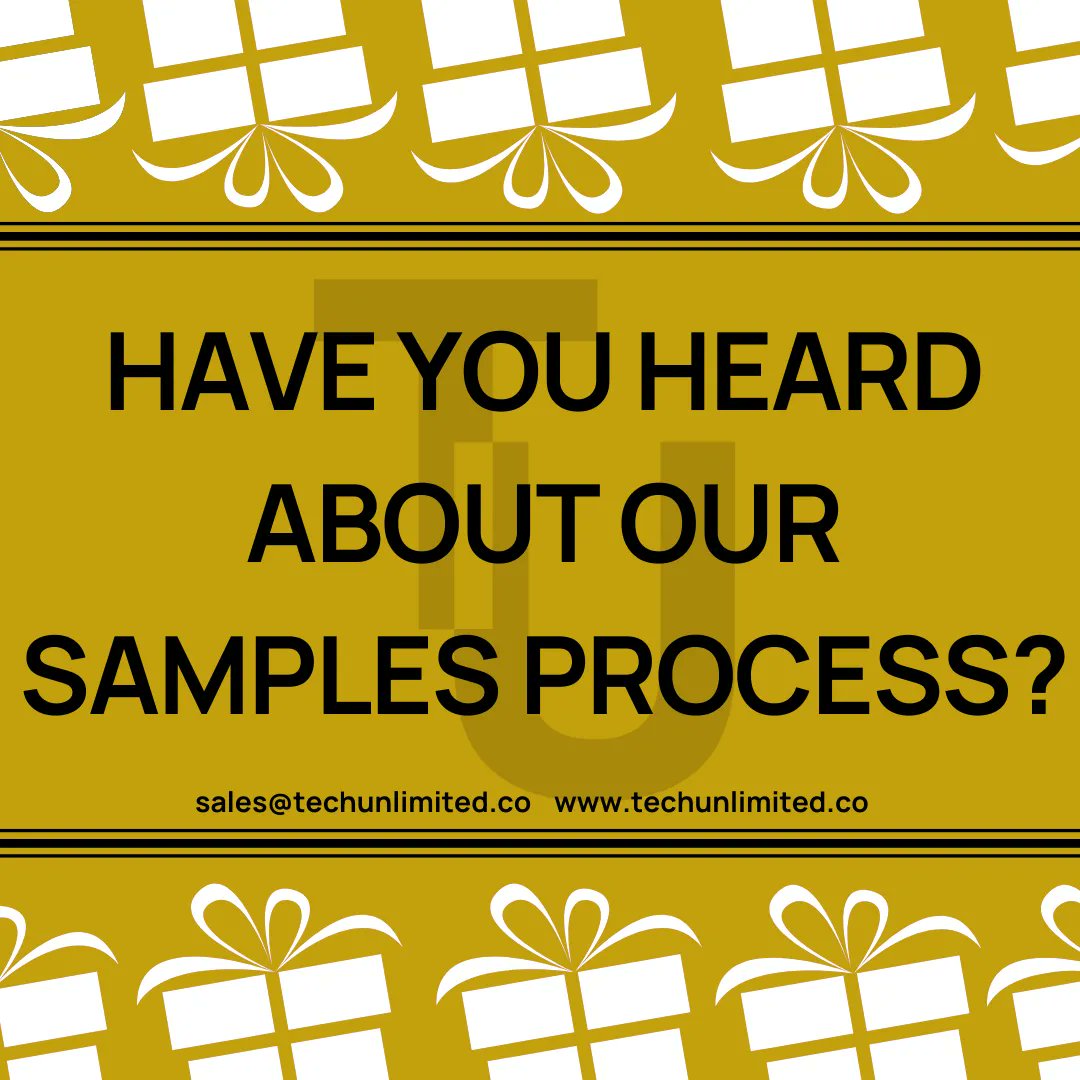 TechUnlimited_'s tweet photo. We believe in making things simple.

If you’re looking for a sample for you or your customer, follow these steps👇

1) Decide what you need
2) Tell us where you want us to send it
3) Increase your chance of winning the order!

It’s that simple!

#TechSamples #TechUnlimited https://t.co/sFa6EkKQDQ