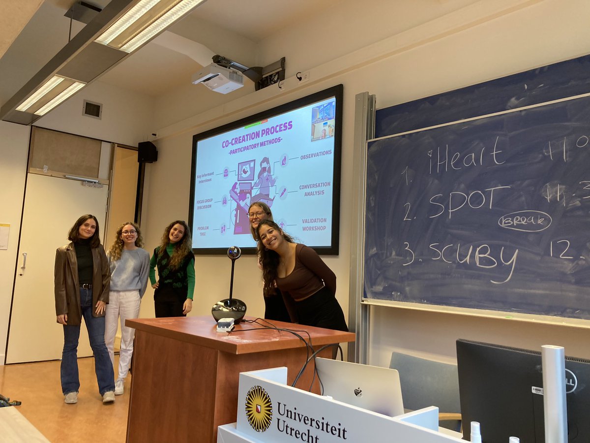 JoyceBrowne's tweet photo. Very excited to hear the initial ideas of the @UCUtrecht students embedded in the #SPOTstudies! This semester they will think about ways we can improve on our #equity & #justice commitments, as part of our #ChallengeBasedLearning / #CommunityEngagedLearning Global Health course! https://t.co/4kiEb1qS9Q