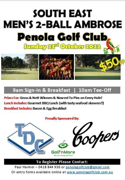 One of the greatest golfing events in the world is on this Sunday at the Penola Golf Club. Get yourself a partner and we’ll look forward to seeing you there!!🏌️‍♂️👍🏌️‍♂️