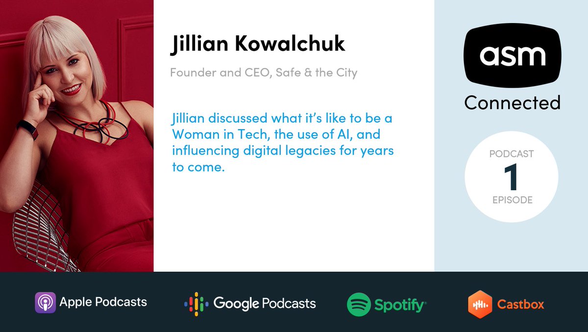 ASMTechnologies's tweet image. The latest episode of #ASMConnected with @kowalchuk_jill is now live. 

To ensure you don&apos;t miss the next episode, subscribe using your preferred podcast app - we&apos;re available on Apple, Google, Castbox or Spotify: s.asmtech.com/jillian-kowalc…

#WomenInTech #WomenInChannel #Tech4Good