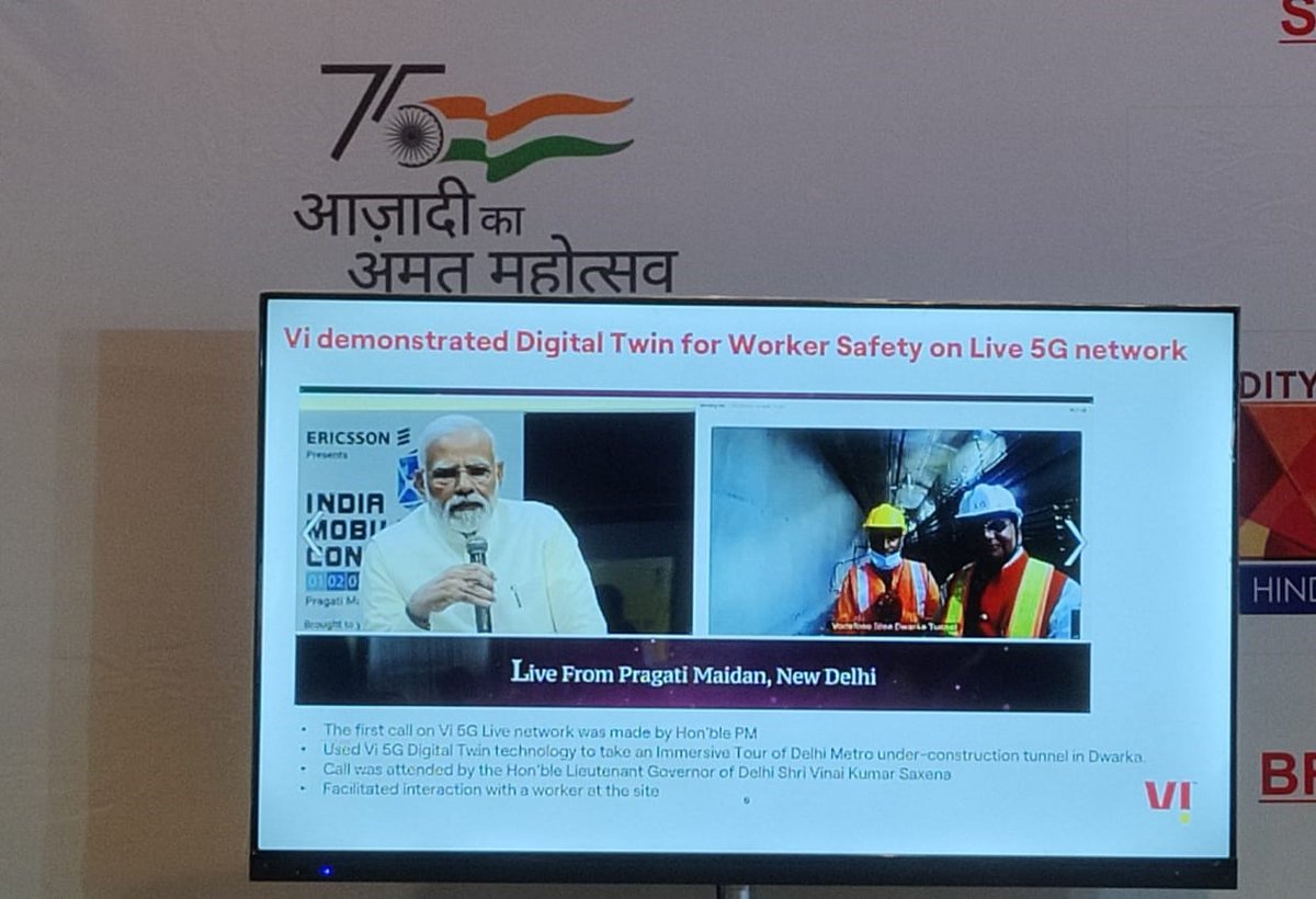 ViBusinessIndia's tweet photo. Our 5G-enabled 'Digital Twin for Worker Safety' piqued the interest of those attending the latest National Coal Conclave by the Ministry of Coal. Our Coal  Minister, Mr. Pralhad Joshi, also visited our experience zone to soak in the mechanics behind this leading-edge technology. https://t.co/bBoXEESD9p